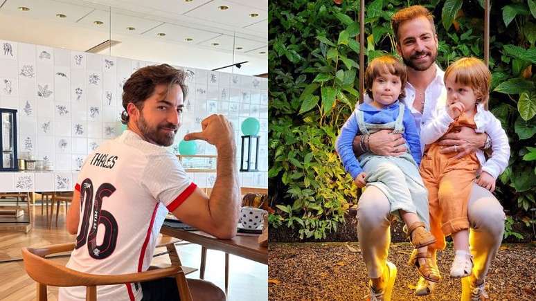 Thales Bretas com os filhos