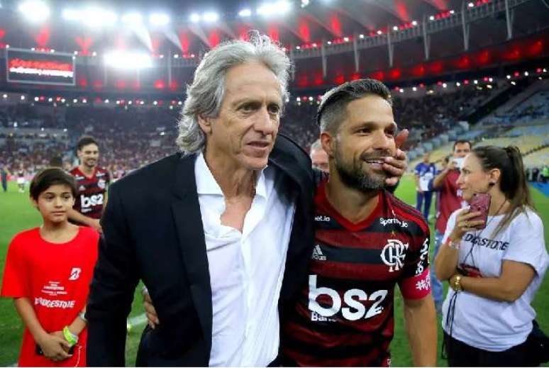Diego e Jorge Jesus em ano m&aacute;gico pelo Flamengo &ndash; Alexandre Vidal / Flamengo