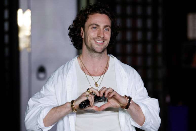 Ator Aaron Taylor-Johnson no Templo Koyasan Tokyo Betsuin, em T&oacute;quio - Issei Kato/Reuters