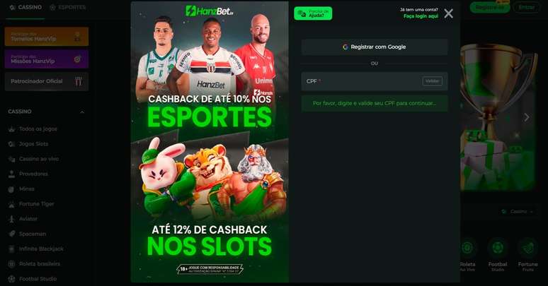 Saiba como fazer o seu cadastro no site da HanzBet