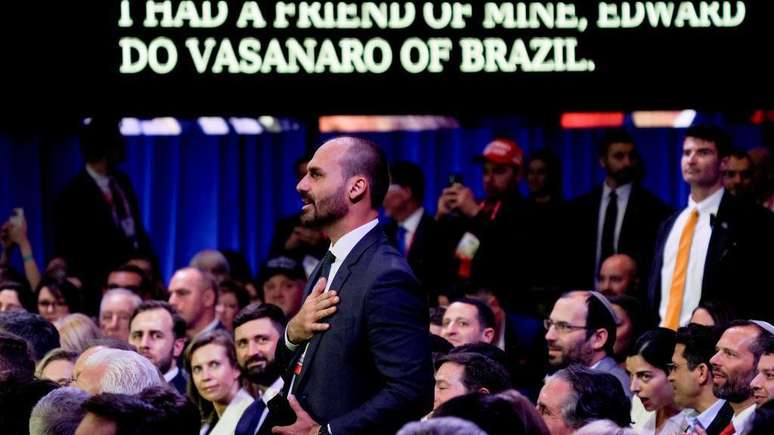 Trump citou Eduardo Bolsonaro durante discurso na Confer&ecirc;ncia de A&ccedil;&atilde;o Pol&iacute;tica Conservadora