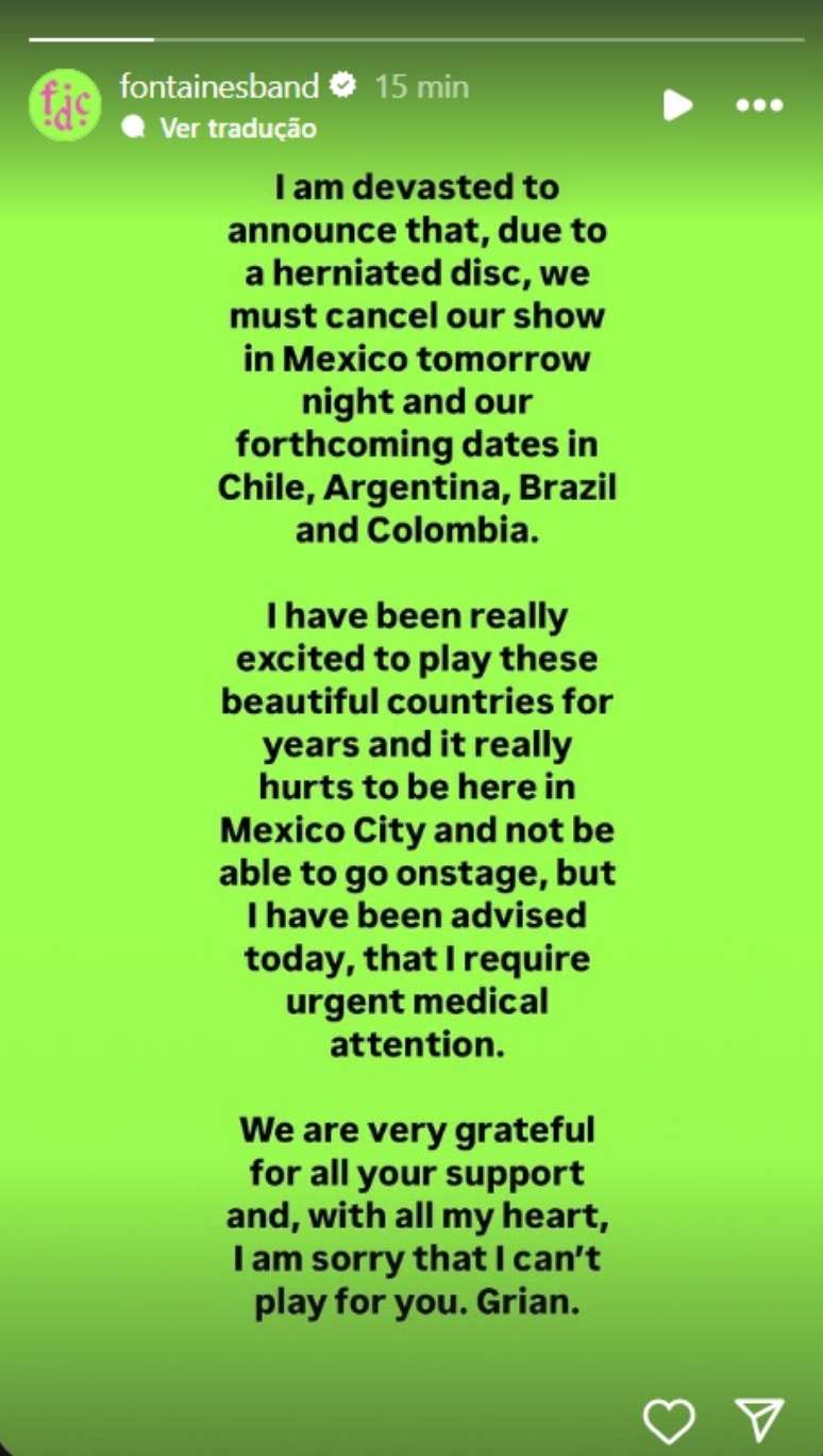 Fontaines D.C. cancela shows no Brasil 