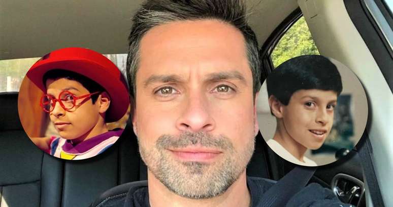Luciano Amaral entre seus personagens mais populares: o Pedro do 'Castelo Rá Tim Bum' e o Lucas de 'Mundo da Lua'