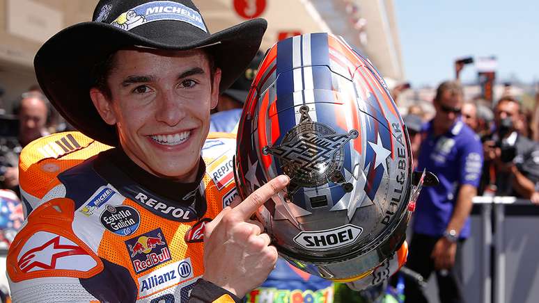 Marc Marquez jovem vencendo o GP das Am&eacute;ricas com a Honda