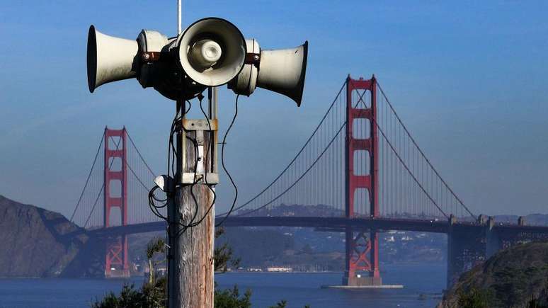 Vista aérea do Sistema de Alerta Público de San Francisco