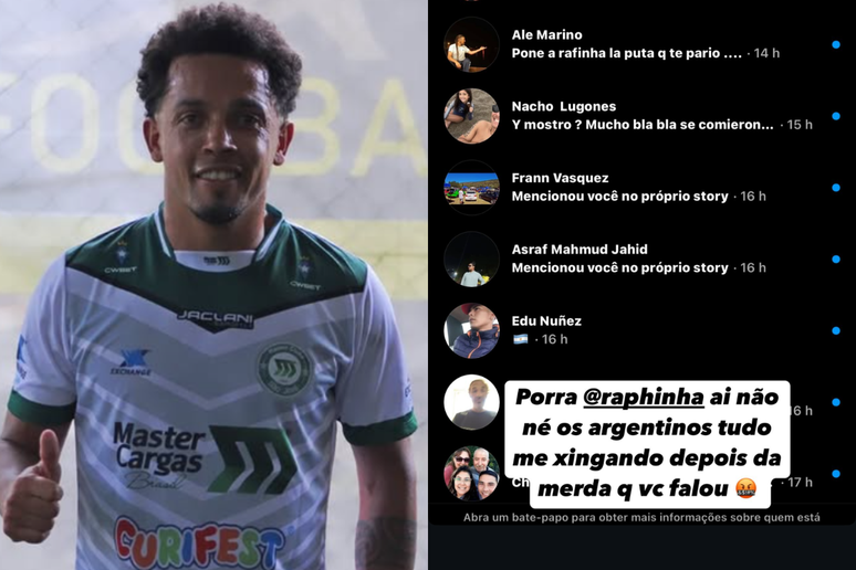 Argentinos confundem 'Rafinhas' e atacam ídolo do Coritiba após atropelo sobre o Brasil