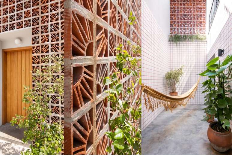 Os cobogós de tijolo permitem ventilação e luz natural, deixando o ambiente mais arejado e iluminado Projeto: Rawi Arquitetura + Design |