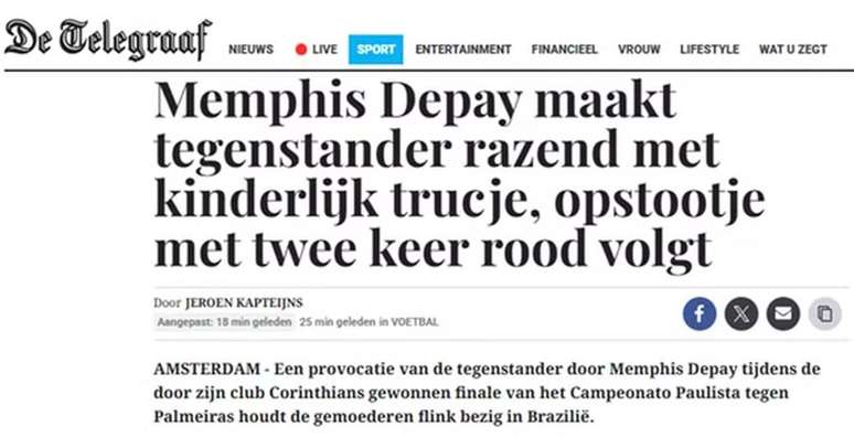 Jornal da Holanda falando sobre Memphis &ndash;