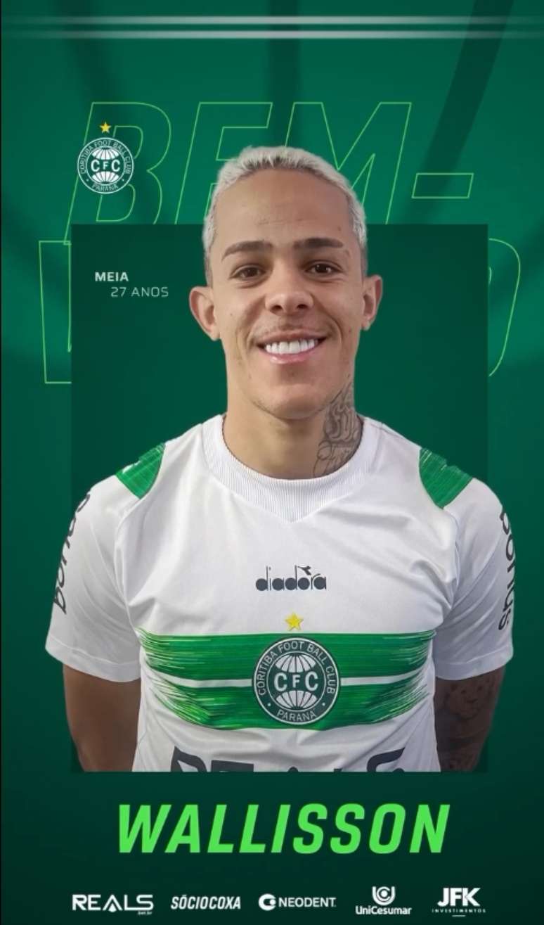 Wallisson é anunciado pelo Coritiba. 
