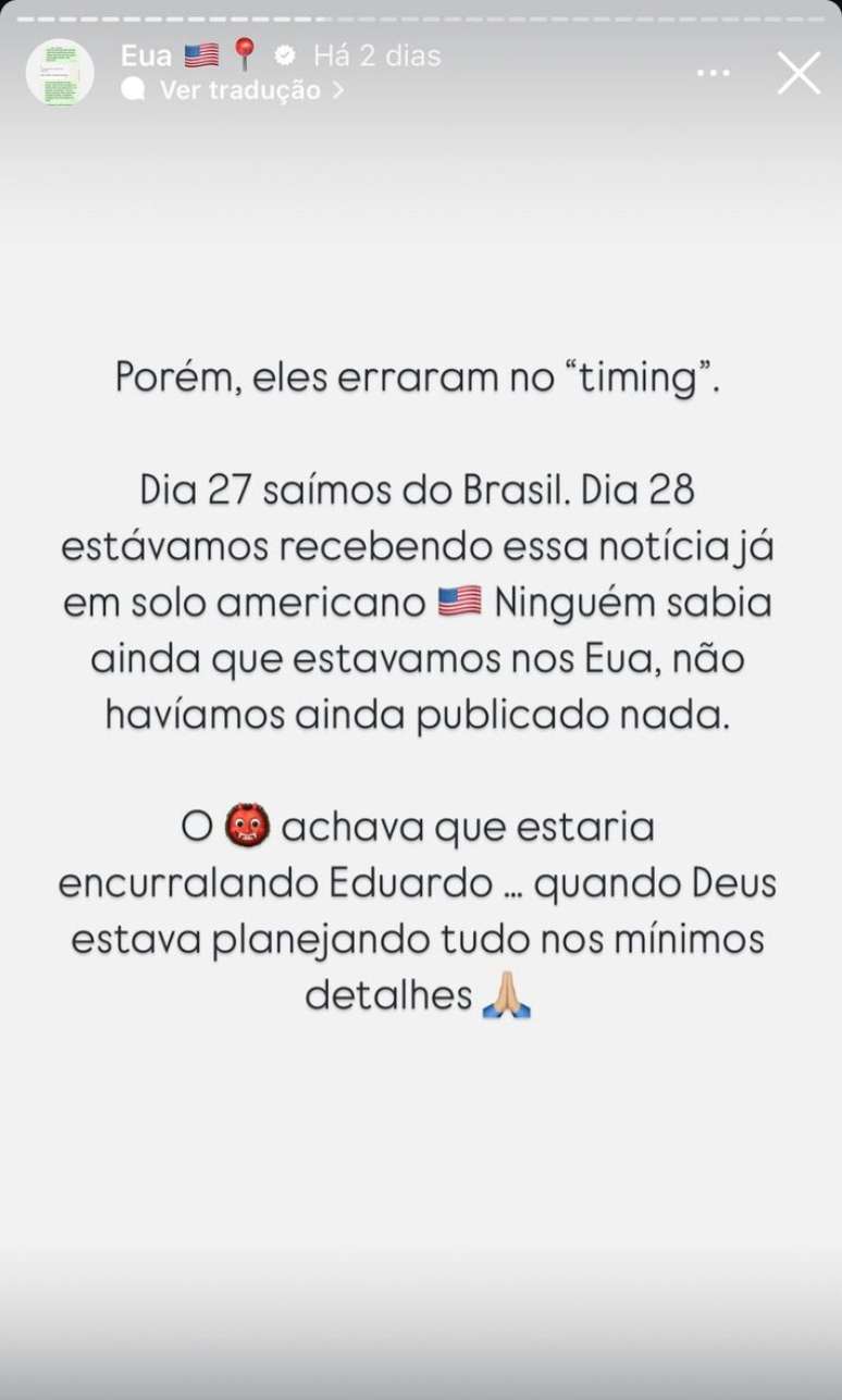 O deputado federal licenciado Eduardo Bolsonaro (PL&ndash;SP) e sua fam&iacute;lia est&atilde;o nos Estados Unidos desde o final de fevereiro.
