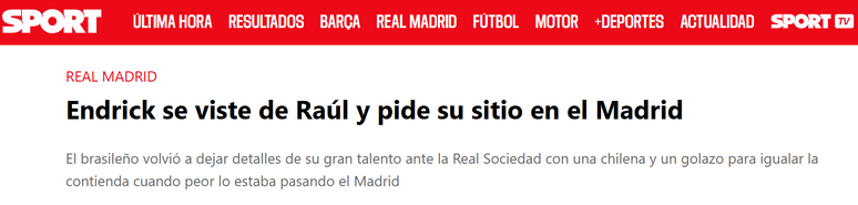 Sport sobre Endrick