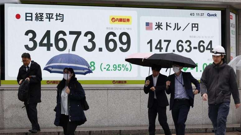 Bolsas na &Aacute;sia tiveram dia de perdas expressivas ap&oacute;s an&uacute;ncio do tarifa&ccedil;o