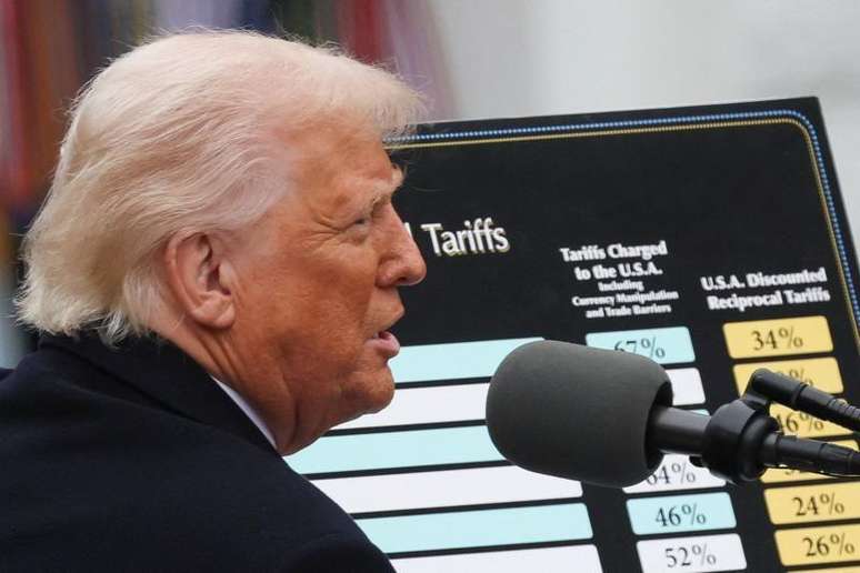 Trump anunciou uma tarifa b&aacute;sica universal de 10% sobre todas as importa&ccedil;&otilde;es para os EUA