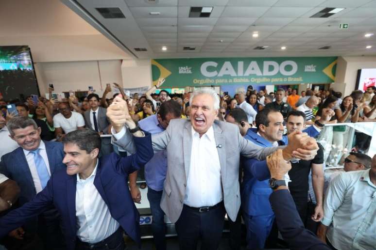 Caiado em evento de lan&ccedil;amento de pr&eacute;-candidatura &agrave; Presid&ecirc;ncia, em Salvador