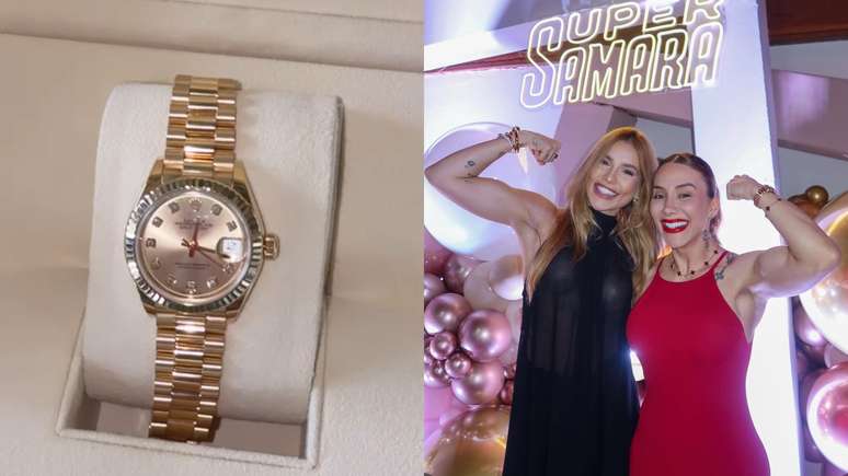 Virg&iacute;nia Fonseca ganha um rel&oacute;gio, da relojoaria su&iacute;&ccedil;a Rolex, avaliado em R$280 mil reais de presente de sua s&oacute;cia.