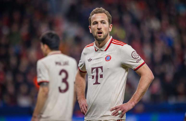 Harry Kane (Bayern de Munique) durante jogo contra o Bayer Leverkusen, no dia 11.03.2025 