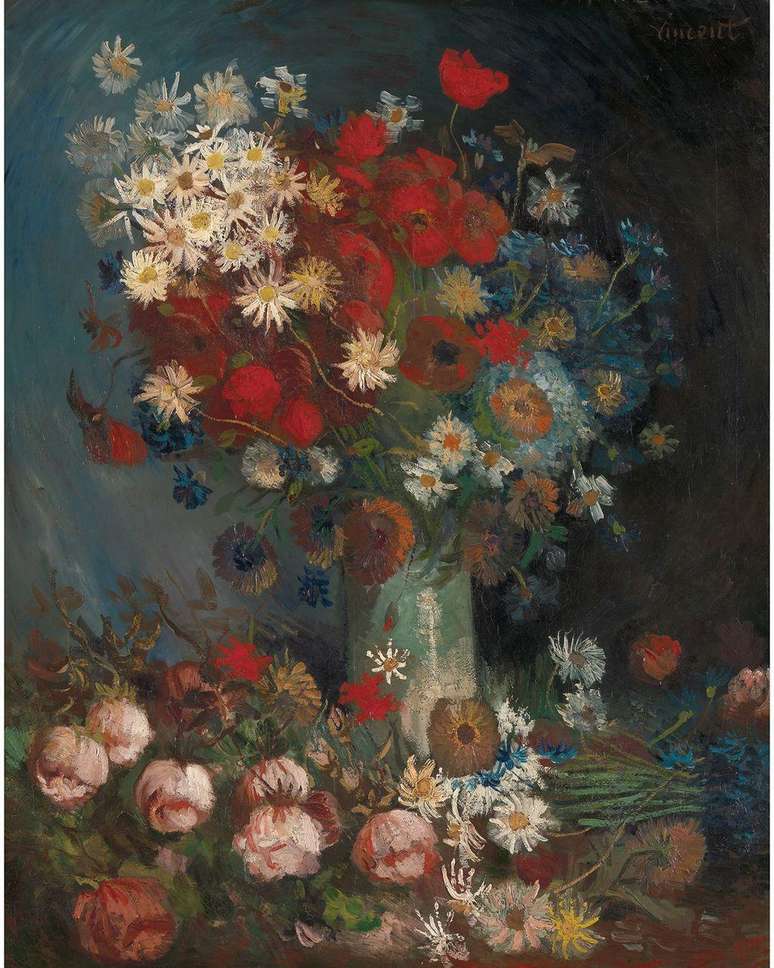 'Natureza-morta com flores do campo e rosas', de Vincent van Gogh