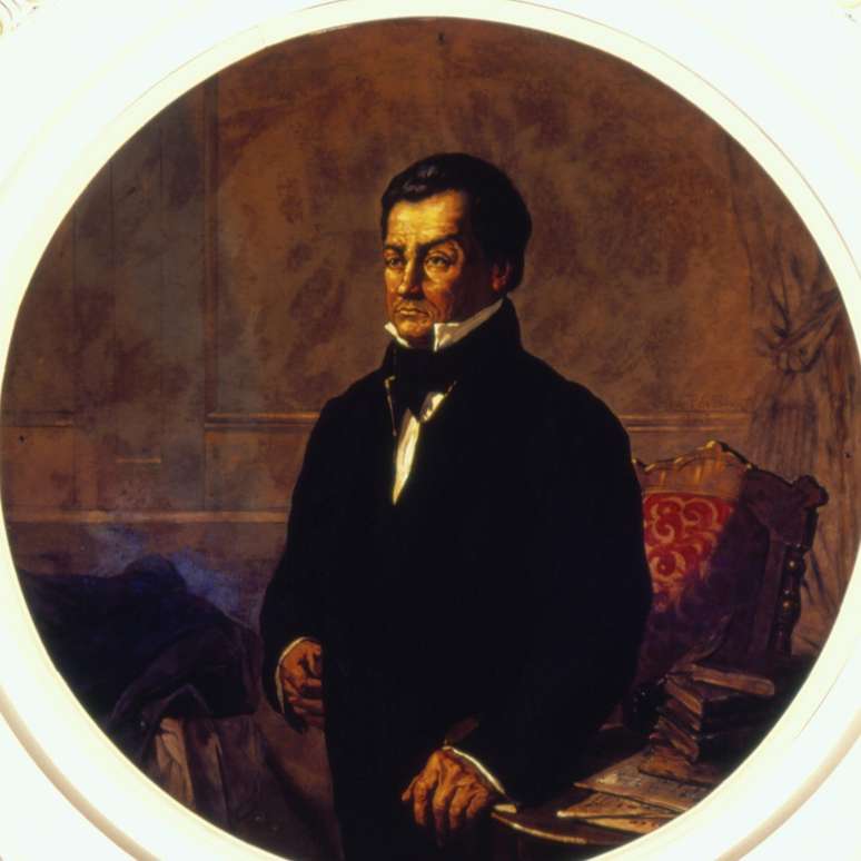 Regente Feij&oacute;, em pintura feita por Oscar Pereira da Silva em 1925