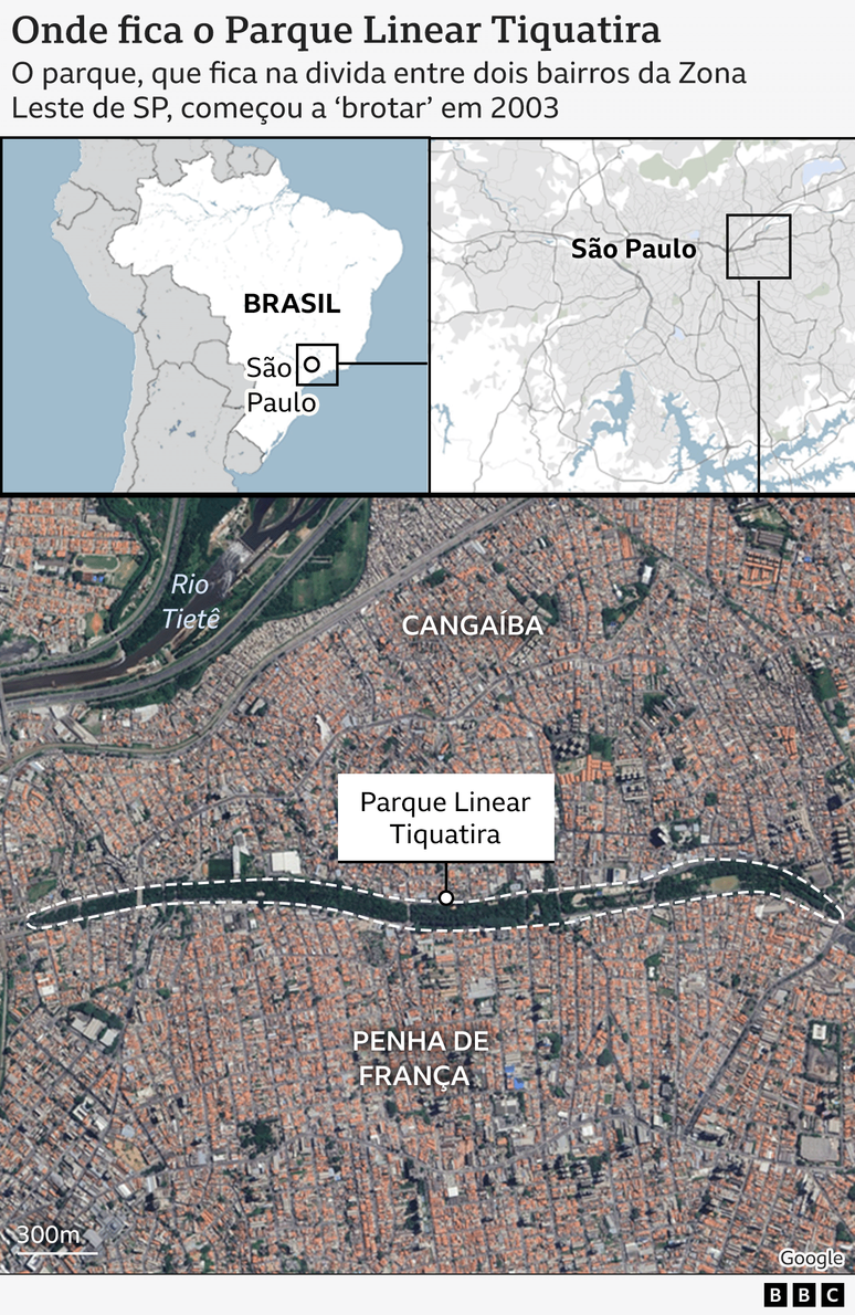 Mapa de localiza&ccedil;&atilde;o do Parque Tiquatira
