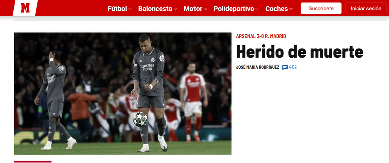 Jornais da Espanha repercutem derrota do Real Madrid