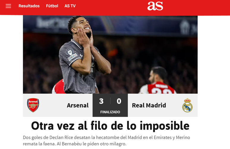Jornais da Espanha repercutem derrota do Real Madrid