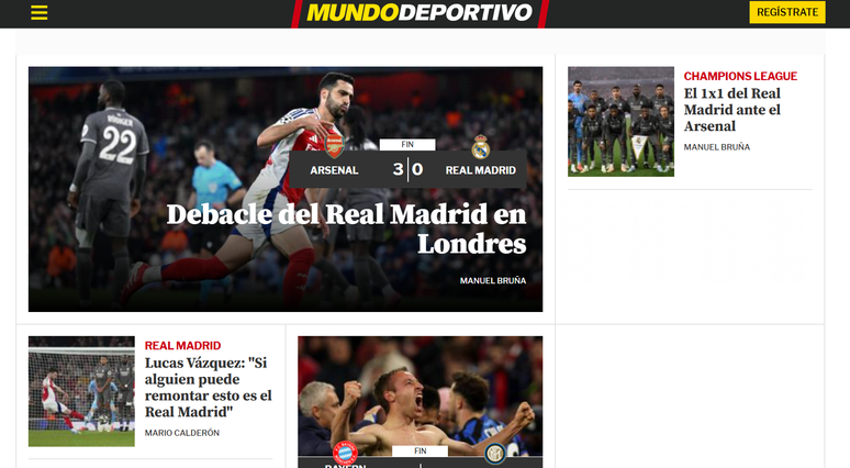 Jornais da Espanha repercutem derrota do Real Madrid