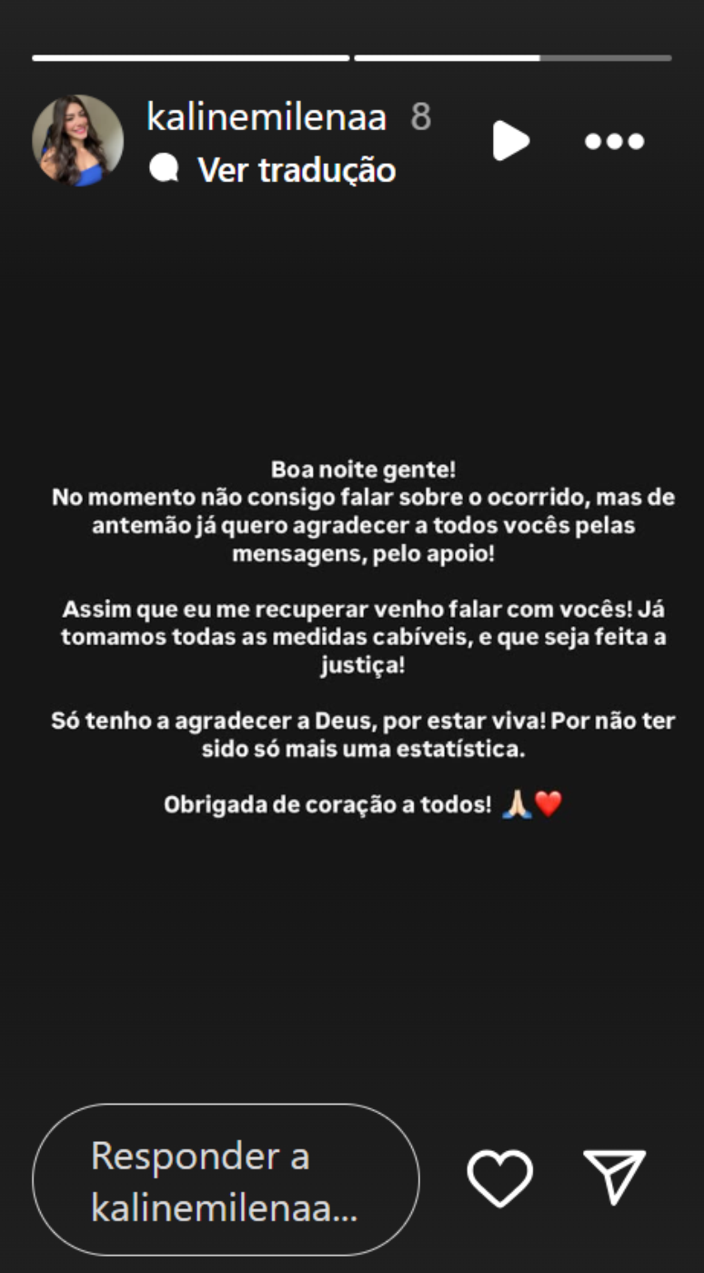 Vítima fez postagem nas redes sociais após o ocorrido