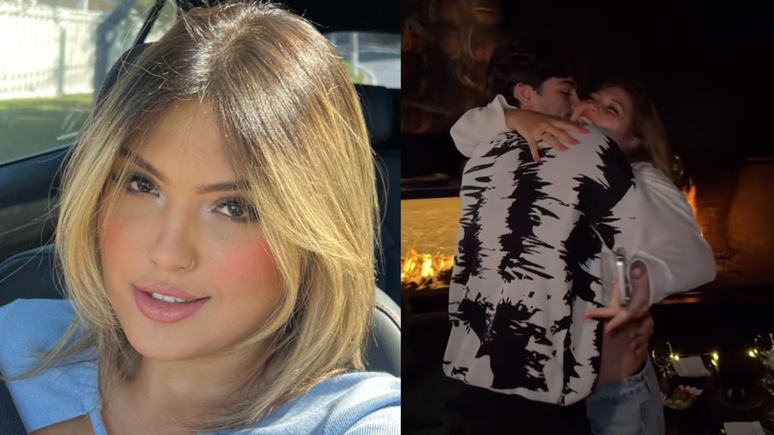 Mari Menezes comemora um mês de namoro com jantar surpresa