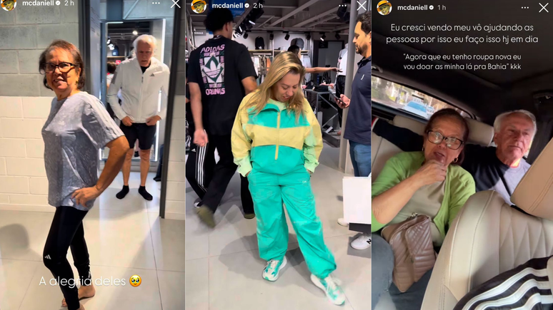 Stories do MC Daniel realizando sonho de seus av&oacute;s