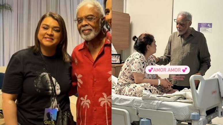Ainda internada, Preta Gil recebe visita do pai no hospital