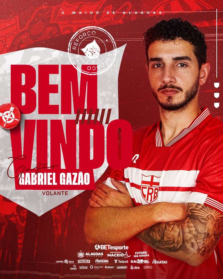Gabriel Gaz&atilde;o &eacute; anunciado pelo CRB. 