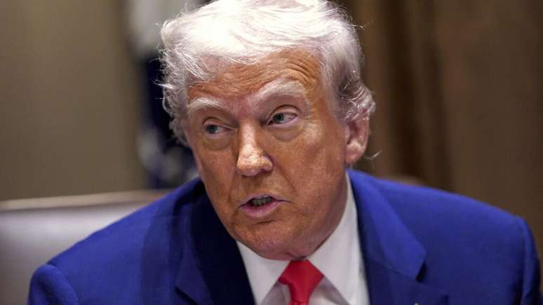 Donald Trump em Washington, em 10 de abri de 2025.