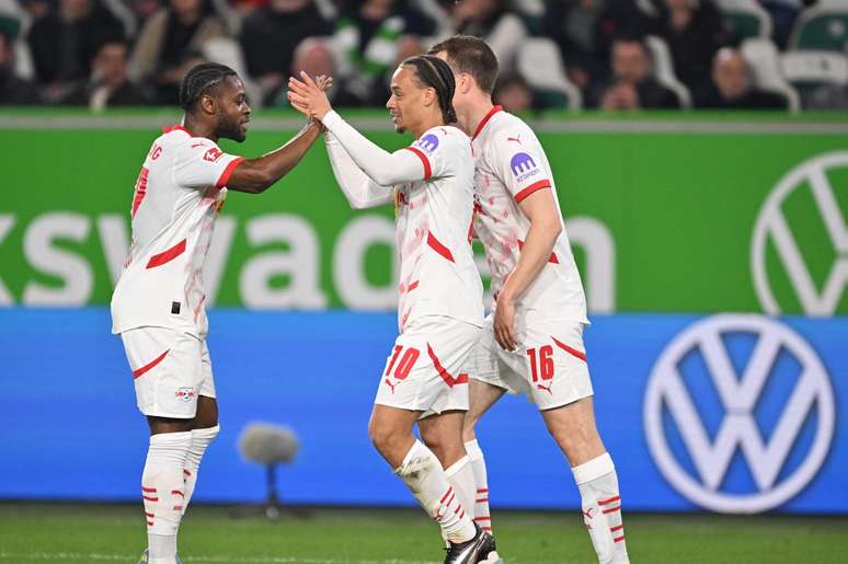 RB Leipzig abriu grande vantagem, mas viu o Wolfsburg diminuir e colocar fogo no jogo &ndash; Divulga&ccedil;&atilde;o/ RB Leipezig