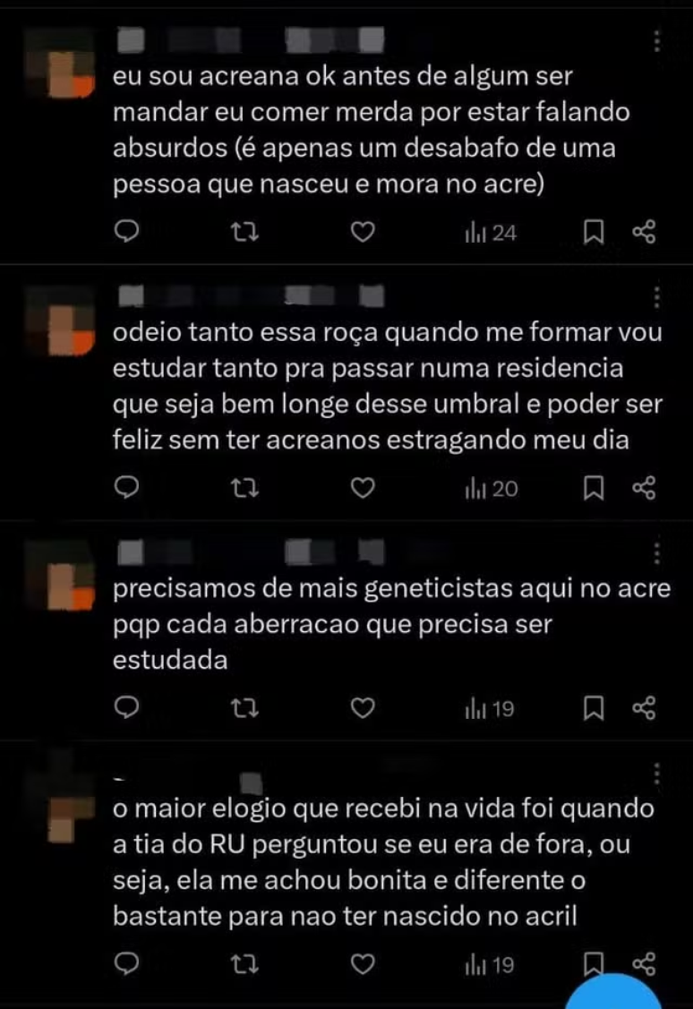 Postagens feitas por estudante