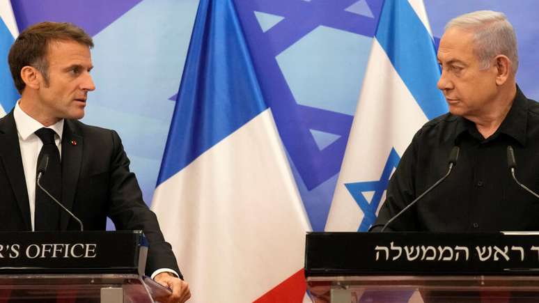 O primeiro-ministro israelense Benjamin Netanyahu disse no domingo (13) que o presidente francês Emmanuel Macron estava cometendo um "grave erro" ao promover a ideia de um Estado palestino. (Imagem ilustrativa)