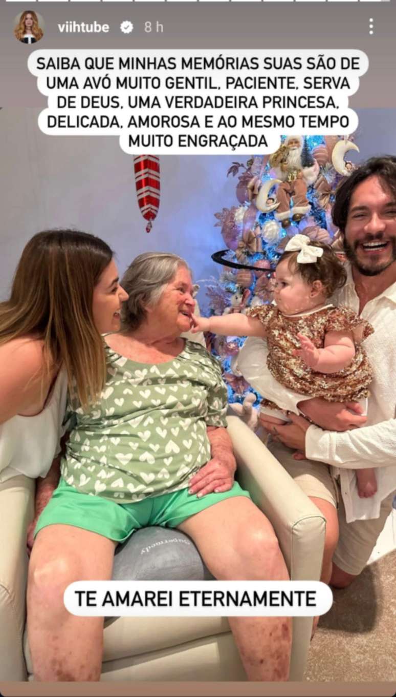 Viih Tube lamenta morte da av&oacute;