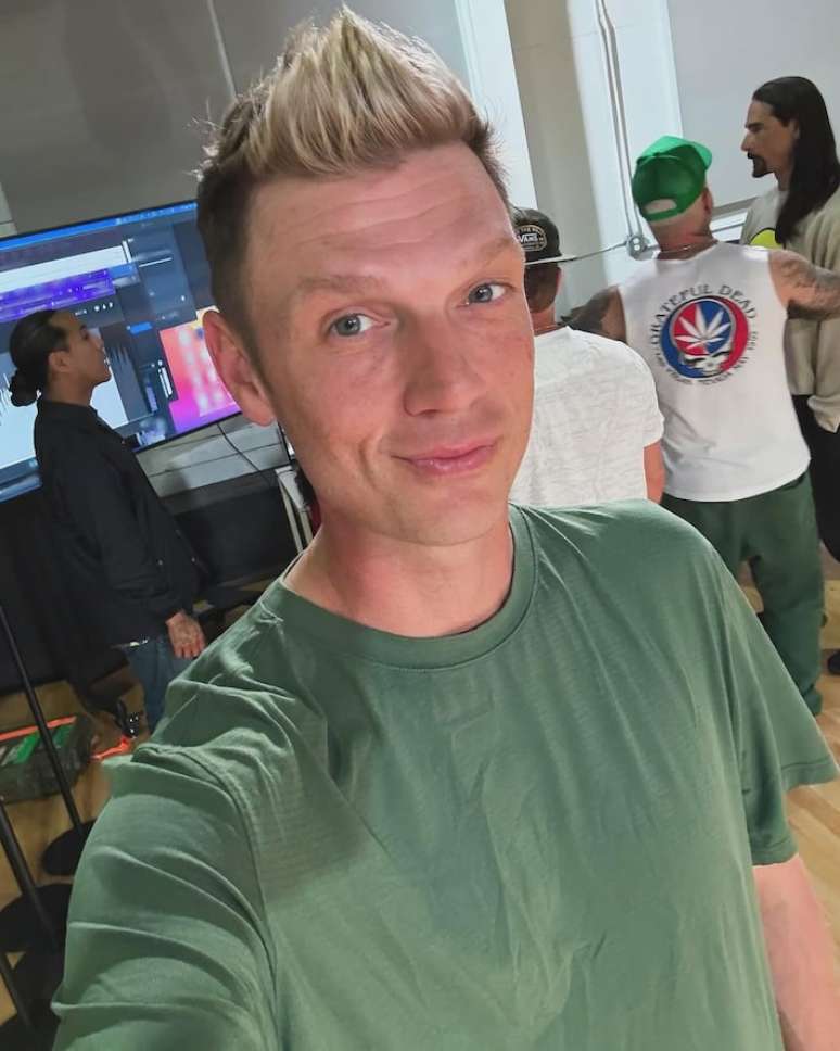 Nick Carter em selfie publicada nas redes sociais
