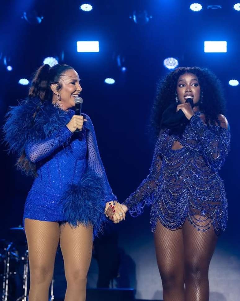 Ivete Sangalo e Iza cantaram juntas no TIM Music Festival no domingo, 13.