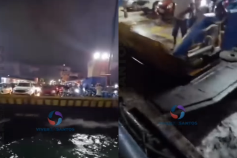 Balsas colidem na travessia entre Santos e Guarujá