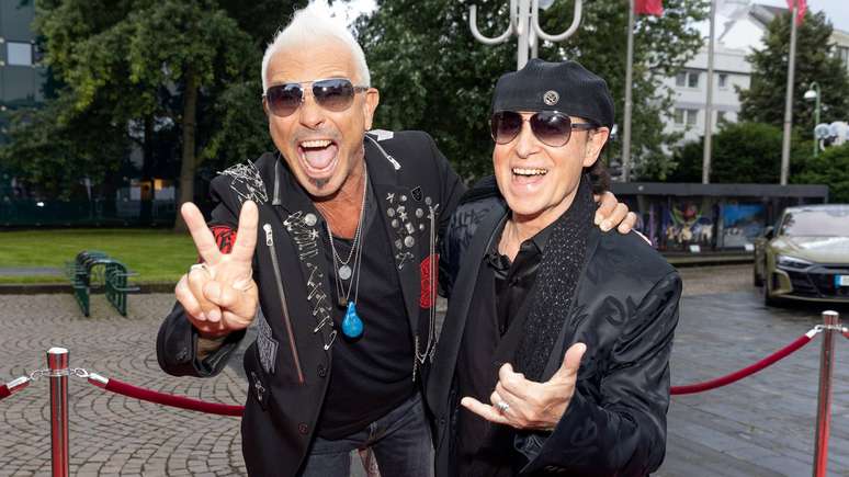 Rudolf Schenker e Klaus Meine, membros do Scorpions -