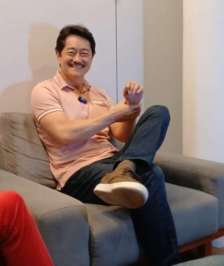 Chao Chen durante bate-papo com a imprensa nos Est&uacute;dios Globo -