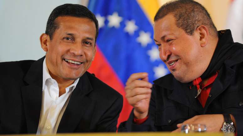 O ent&atilde;o presidente da Venezuela, Hugo Ch&aacute;vez, apoiou a candidatura de Ollanta Humala.