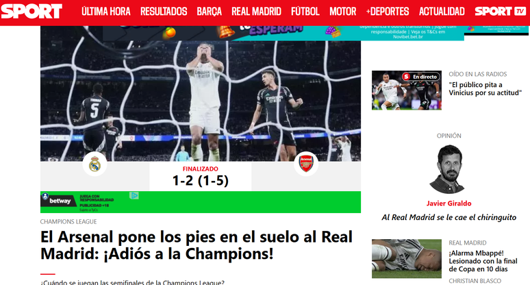 Repercussão da eliminação do Real Madrid