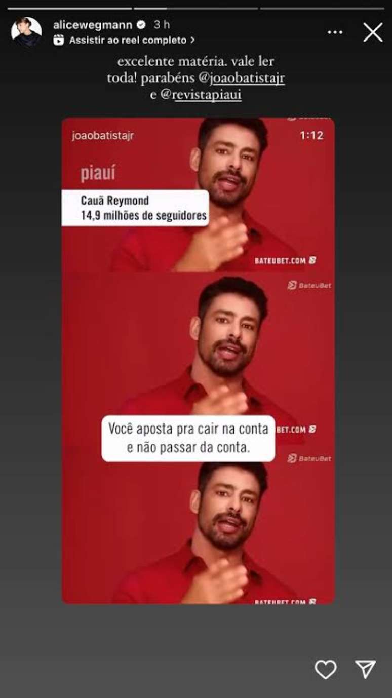Cauã Reymond protagonizou discussões nos bastidores de 'Vale Tudo'