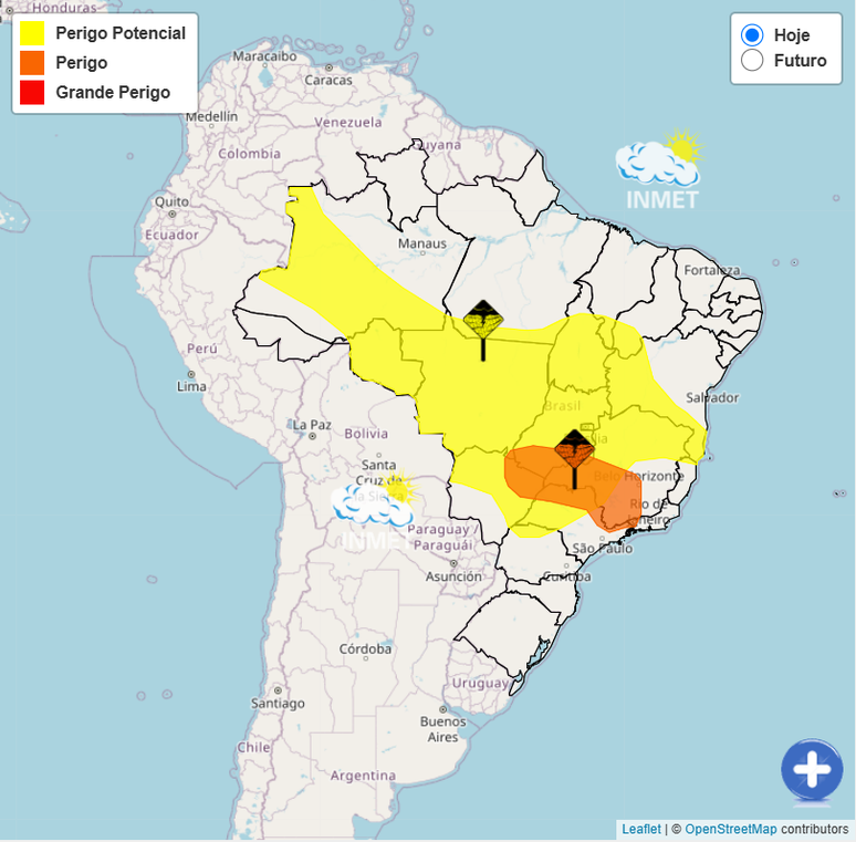Alerta amarelo de chuvas intensas se espalha por todo o Brasil, conforme o Inmet