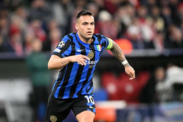 Lautaro Martinez (Inter de Milão) durante jogo contra o Bayern de Munique, no dia 08.04.2025 