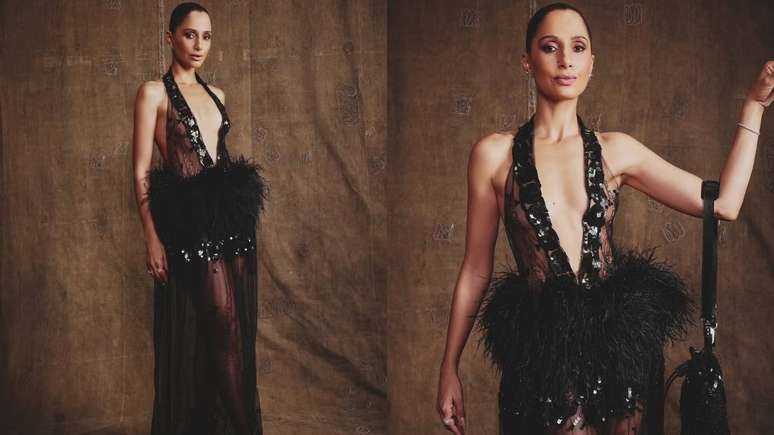 Camila Pitanga com vestido de grife britânica