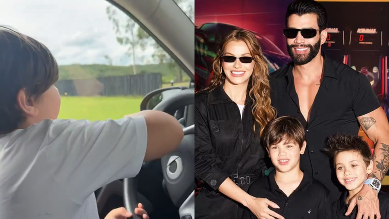 Vídeo: De novo? Filho de Gusttavo Lima, de 7 anos, é flagrado dirigindo carro sem cinto