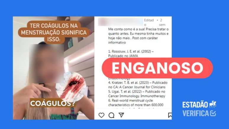 A presença de coágulos está relacionada a um maior fluxo menstrual.
