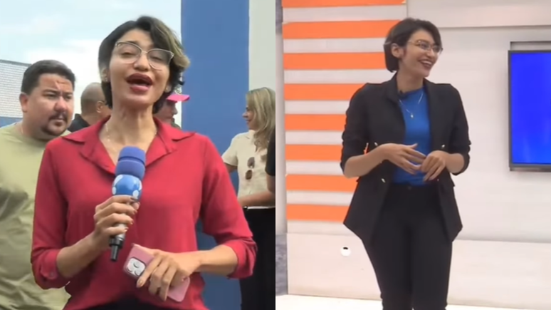 Jornalista tem crise de riso ao aparecer na rua e no estúdio ao mesmo tempo e viraliza